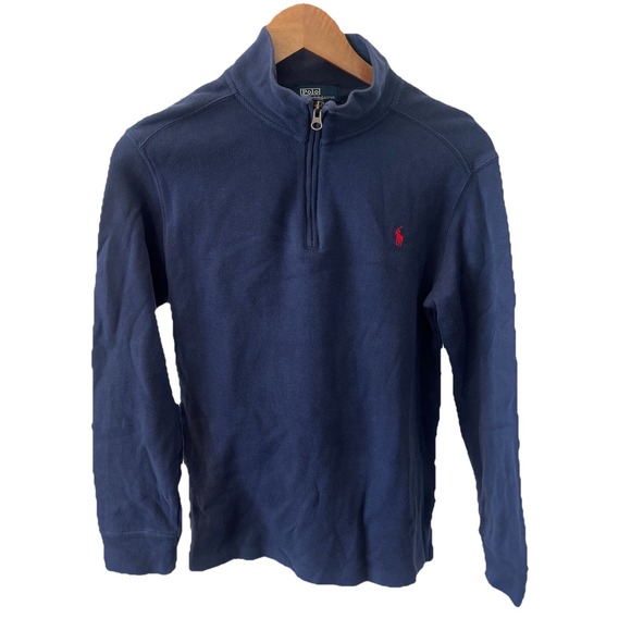 Ralph Lauren Polo Golf Other - VINTAGE Ralph Lauren POLO Boys Sz Medium 10-12 Sweater Blue Pony Quarter Zip